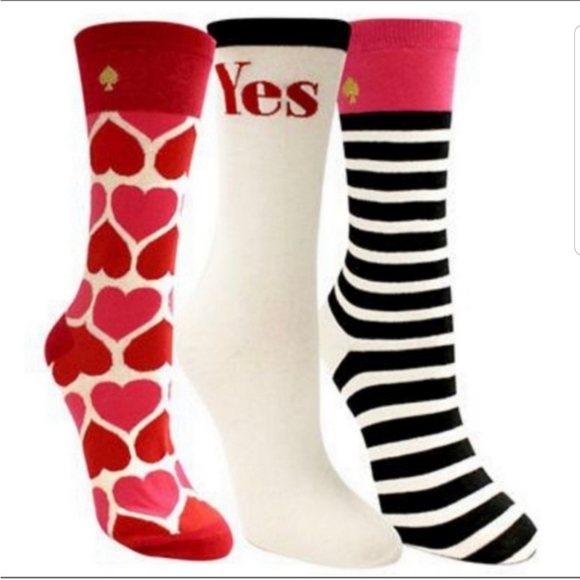 Kate Spade New York 3 pairs Heart Socks NWT - Picture 5 of 10
